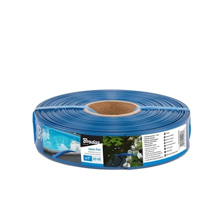 Set med 4 produkter. Flatslange AQUA - FLAT PE / EVA i sett med slangeklemme WP1 - 1 "- 10m