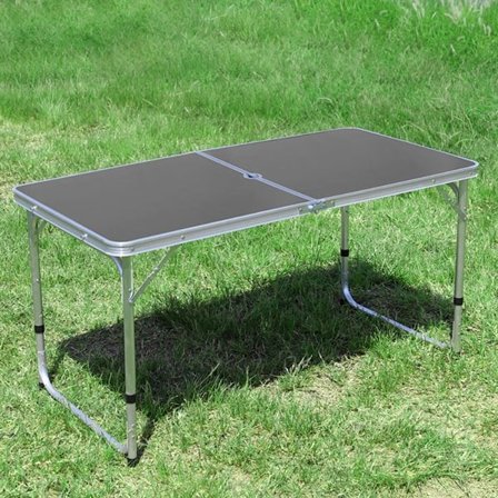 Sammenleggbart piknikbord i aluminium med justerbar høyde