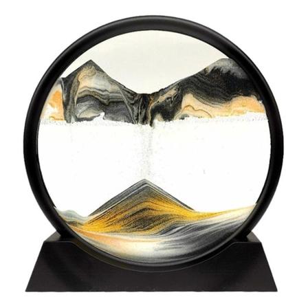 Flydende Sand Art Billede Timglas Dybhavs Sandscape Glas Kviksand 3d Maleri Guld