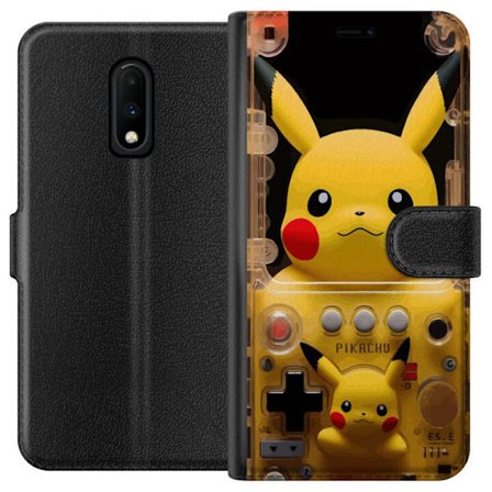 Kompatibel Tegnebogsetui til OnePlus OnePlus 7 Gul spil-indspireret karakter med retro konsol design ikonisk formgivning med nostalgi teknologi og leg