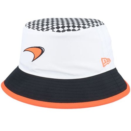 New Era - Motor Vit bucket Hatt - McLaren F1 25 Checkered Tapered White/Black Bucket @ Hatstore