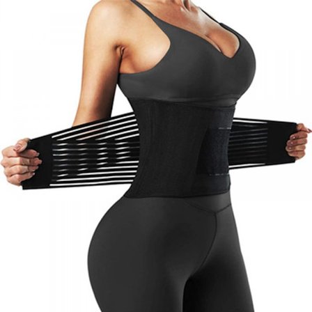 Midjetränare Korsett Trimmer Bälte för Kvinnor Midje Wrap Träningstoppar Slankande Body Shaper Bälte(svart)
