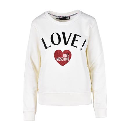 Love Moschino, Sweatshirt Biały, Kobieta, Rozmiar: S