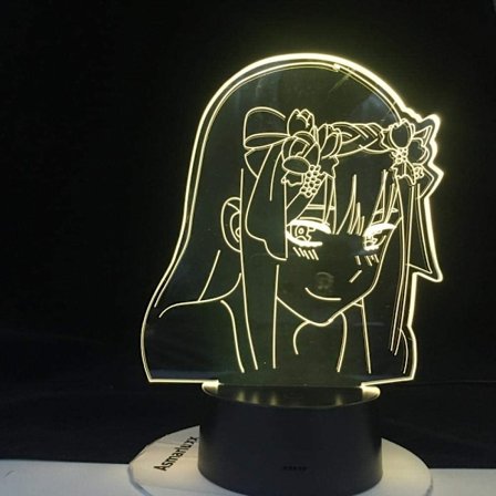 3D Illusion Lampe Anime Zero Two Figur Ny Natlampe Børn C