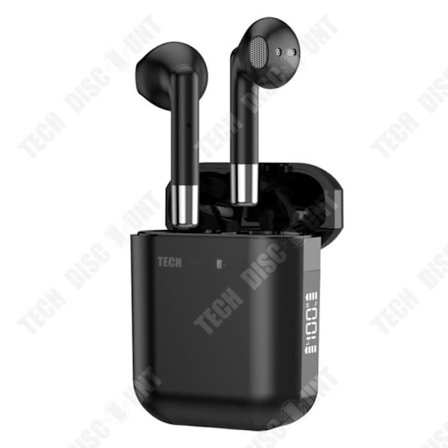 Bluetooth-hörlurar - TECH DISCOUNT - TD - Bluetooth 5.0 - Förlängd batteritid - Smart digital skärm