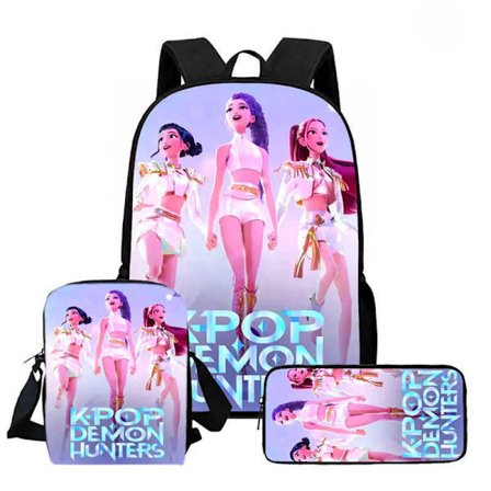 K-Pop Demon Hunter Rygsæk Skuldertaske Madkasse Penalhus Skolerygsæk-FF- 3PKKH009