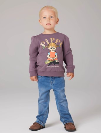 name it Nmfsovej Pippi Sweat Bru Sky - Purple - 110