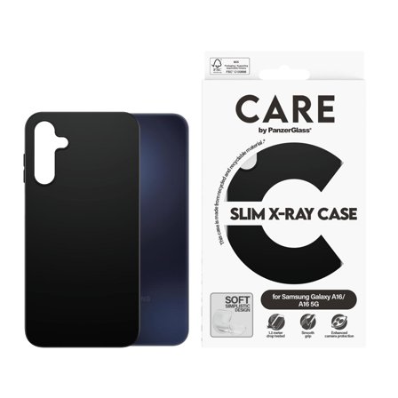 PanzerGlass CARE Galaxy A16/A16 5G Fashion deksel (sort) Slank design, glatt grep, laget av resirkulert materiale