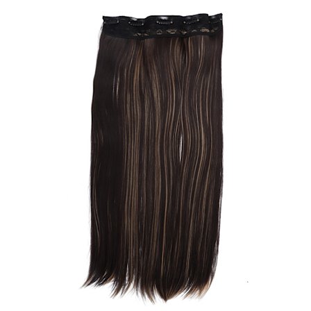 5 Clips En-delad Lång Rak Hårförlängning Perukbit Clip In Falskt Hårbit Styling 02#