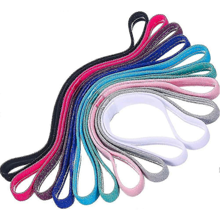 9 Stykker Gave Tykke Sklisikre Elastiske Sportshårbånd, Elastisk Silikon