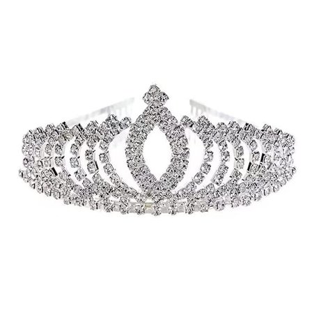 Novelty Prinsesse Tiara Glitrende Krystall Rhinestone Barnekrone Bursdag Glitter Tiara Med Kam