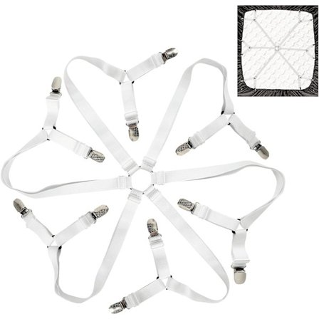 Lakanan hihna, kiinnitetty lakanan pidike, säädettävä elastinen ristihihna, lakanan tarvikkeet, kulmafiksaattori pyöreille neliömäisille patjoille, 12