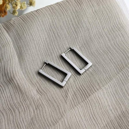 1 par firkantede geometriske øredobber ut rektangulære legeringsøreringer