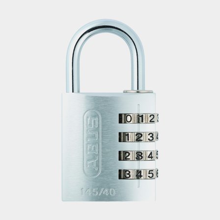 Hangslot met code / combinatieslot ABUS 145/40, Ø6 mm, zilver