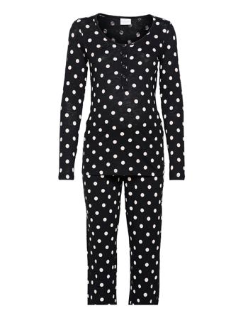 Mlchill Dot Lia L/S Pyjamas Nf Black Mamalicious