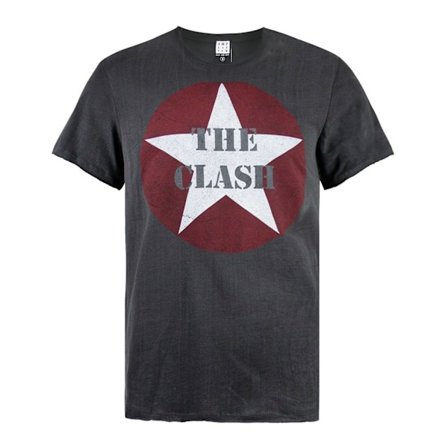 Amplified Mens Star Logo The Clash T-Shirt XS Charcoal