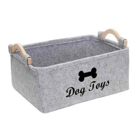 Opbevaringsboks til hvalpelegetøj, Opbevaringskurv til hvalpelegetøj, Stor legetøjsboks til hunde til at organisere kæledyrslegetøj, tæpper 38cm x 