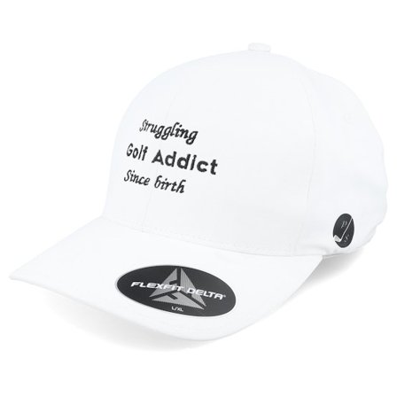 Pins & Stripes - Vit flexfit Keps - Golf Addict Cord White Delta Flexfit @ Hatstore