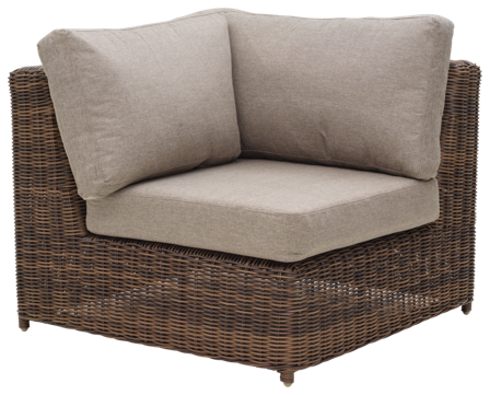 Brafab Glendon Modulsoffa hörn Dark Brown/Soft Moose, Utemöbler