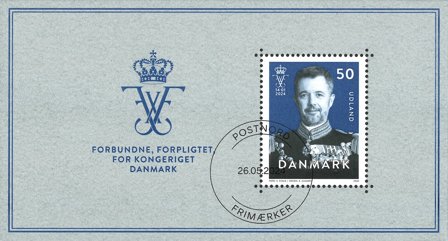 Danmark - Kong Frederik 10. - Stemplet miniark