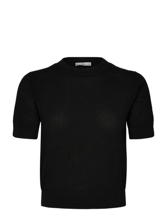 Mango | Short-Sleeved Openwork Knitted Sweater | S