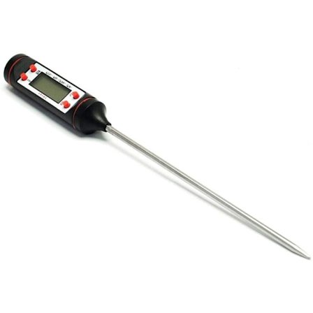 Digitalt stegetermometer / Bagtermometer LCD Display Sort