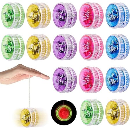 Lysende Yo-Yo, 15 stk. Yo-Yo til begyndere, Klassisk Yo-Yo legetøj med blinkende LED, Kan bruges som festartikler, Goodie Bag Fillers, Præmier