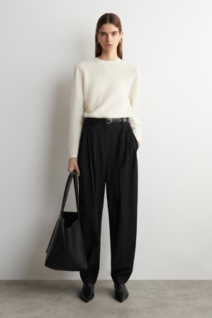 COS Femme Pull En Maille Zigzag De Mohair Mélangé in Blanc