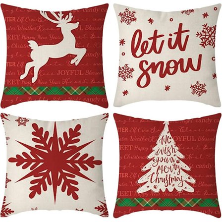 Jule Pudebetræk 45x45 Cm – Dekorativt Pudebetræk Til Sofa, Stue, Soveværelse Og Børneværelse_TF_TF