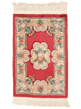 Kina 90 Line Tæppe 60X90 Beige/Rød Uld, Kina