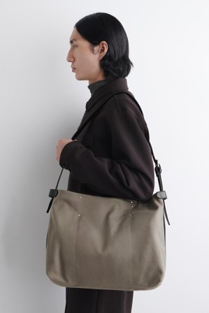COS Men's Utility Messenger Bag Canvas in Beige