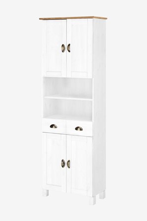 Loft24 - Oppbevaringsskap Toscana Høy 4 dører i tre 1 skuff - Hvit - Skap - Fra Homeroom