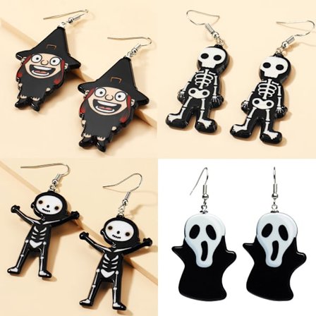 4 par Halloween kreative bløde keramik hekseøreringe fe