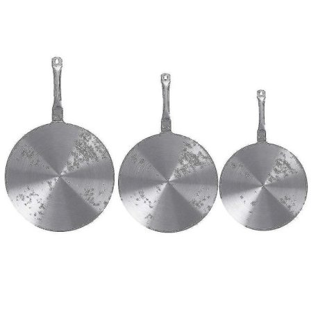 Induksjonsplate i rustfritt stål. Plateadapter. Varmedistributør