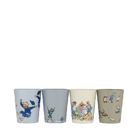 RättStart Emil i Lönneberga, Samlarkoppar, 4-pack Mata & äta Unisex Flerfärgad ONESIZE