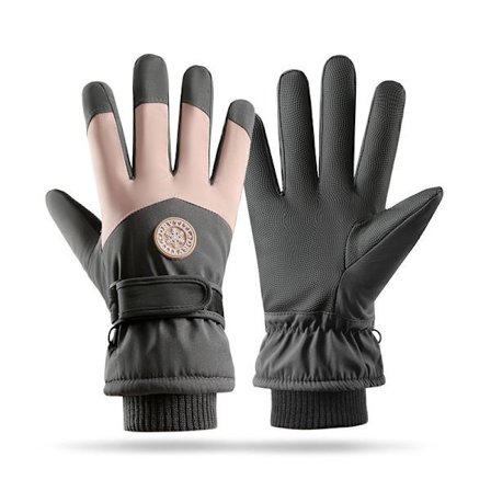 Skidhandskar Vinterhandskar För Kvinnor Män Snowboard Vantar Touch Rosa Grå