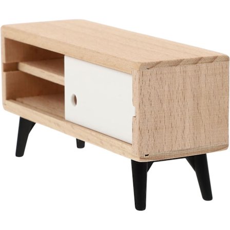 Miniatyr TV-apparat dockhus TV-skåp miniatyr trä TV-skåp dockhus TV-stativ stativ TV-skåp