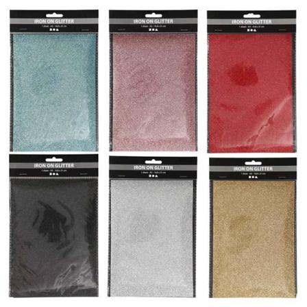 6 ark glitter strygepapir 14,8 x 21 cm