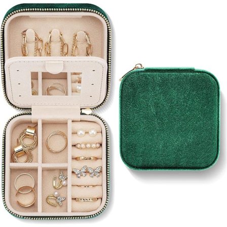 Mini Smykkeskrin - Luksus Smykkeskrin - Med Spejl - Smykkeskrin - Flannel - Smykkeholder