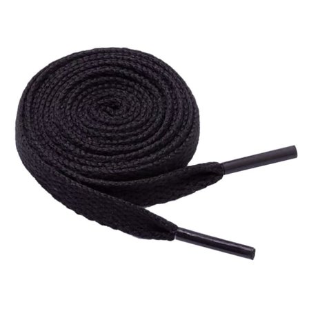 Platta skosnören, 120 cm - Svart Svart