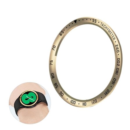 Samsung Galaxy Watch 4 Classic (42mm) tachymeter stil rustfrit stål bezel ring - Retro Guld / Sort
