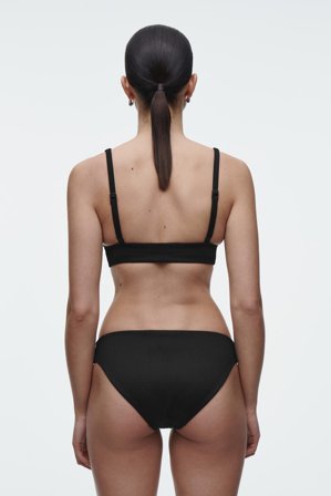 COS Femme Culotte De Bikini Côtelée Classique in Noir