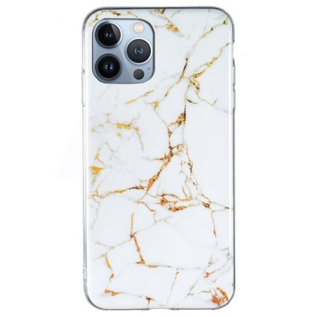 Marble iPhone 14 Pro Suojakotelo - Valkoinen