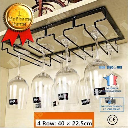 Vinställ - TD - Fotglas - Stort utrymme 8-12 glas - Metall - Industriell design