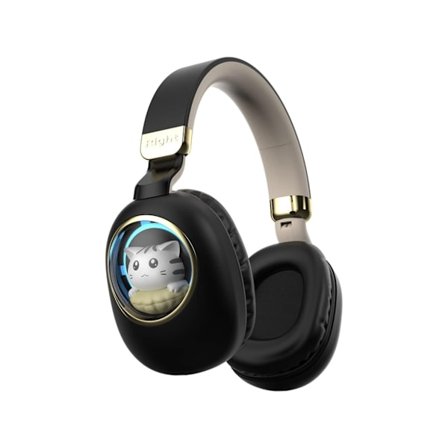 Barn Bluetooth Hörlurar Trådlösa Brusreducerande Hörlurar med Mikrofon för Ipad Kindle Surfplatta Resor Svart YEMAESRE
