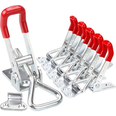 6 stk. metal vippehasp hurtigudløserhasp, 4001 100 kg/220 lbs kapacitetsklemmehasper håndtagshasp håndtagsboks låg