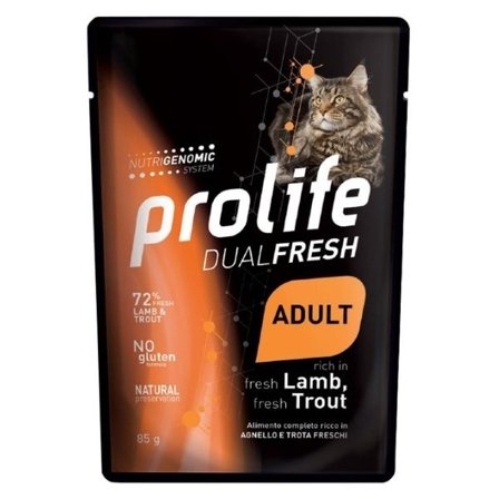 Prolife Dual Fresh Agnello E Trota Freschi Cibo Umido Per Gatti