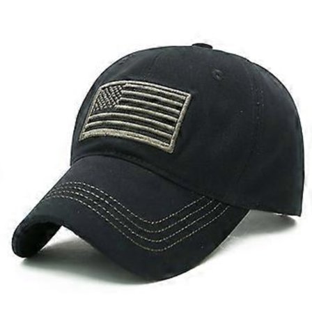 Män Trucker Baseball Caps Taktisk Armé Militär Amerikansk Flagga Justerbar Hatt (Svart)