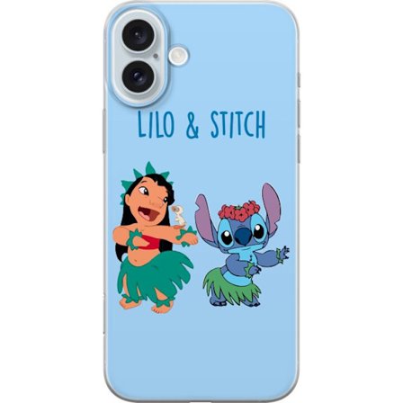 Yhteensopiva Puhelinkuori Apple iPhone 16 Plus Värikäs kuvitus Lilosta ja Stitchistä tanssimassa hulaa heinähameissa