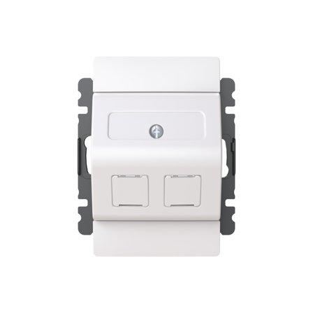 ABB Saga FOT5040-100-916 Centrumplatta vinklat RJ45, 100 mm, Strömbrytare & vägguttag